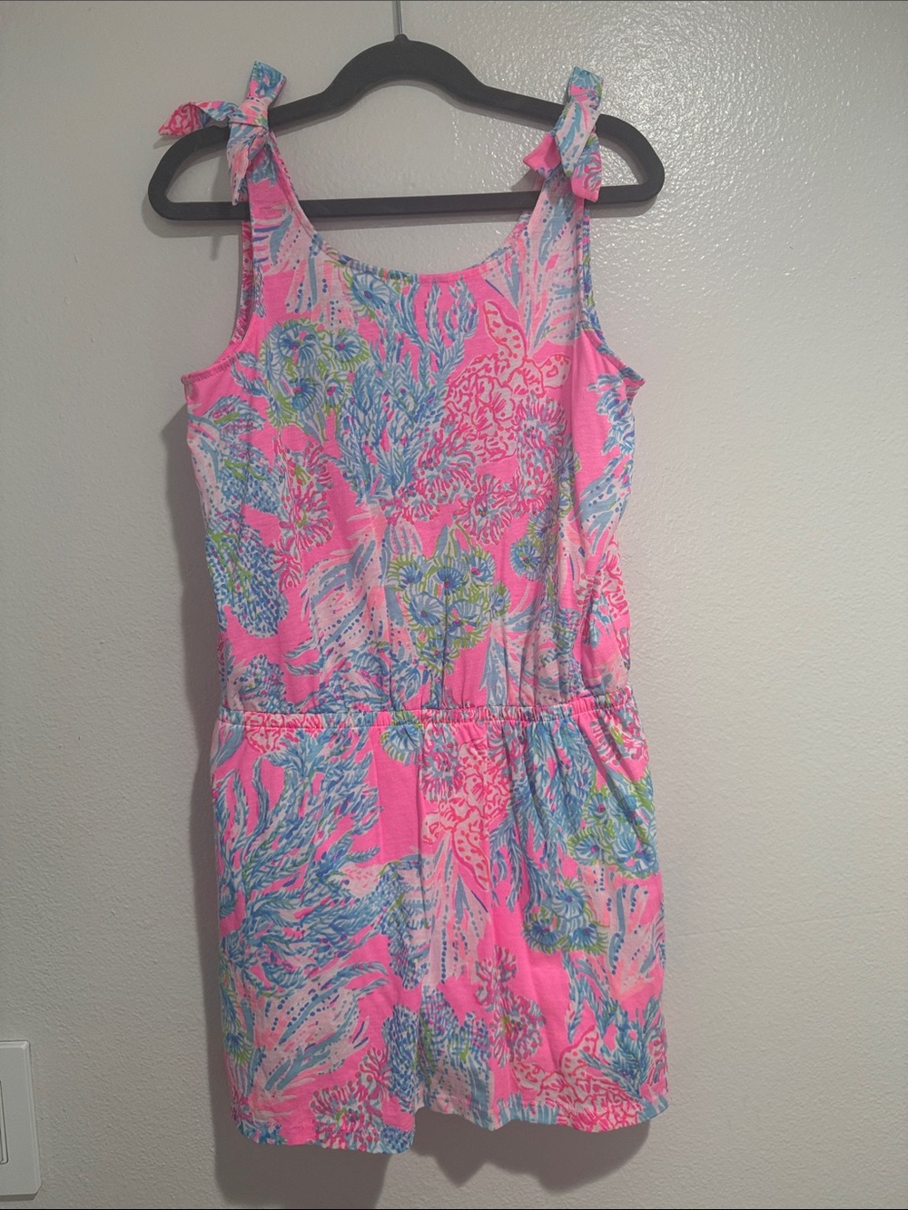 Lilly Pulitzer Pink, Blue & Green Tropical Print Dress